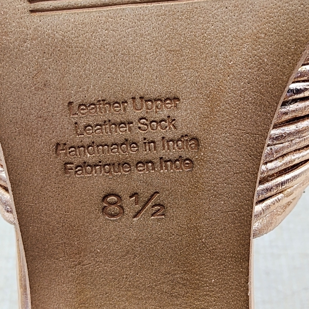 Jeffrey Campbell Women's Squared Open Toe Knotted Heeled Sandal Rose Gold - 8.5 - Picture 9 of 9
